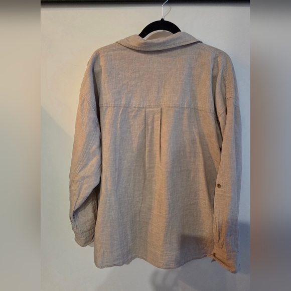 Joe Fresh Women's Linen-Cotton Blend Button-Up Shirt - Picture 2 of 7